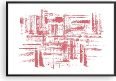 Produktbild von Gerahmtes Poster - Schwarzer Rahmen - Rot Textur Muster - 91,5x61 cm - Wand Bild - Wanddeko - Wandbilder - Kunstposter - Wandposter - Bilderrahmen - Bilder - Kunstdruck - P2BAA91x61-5048
