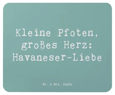Produktbild von Mr. & Mrs. Panda Mouse Pad Spruch Havaneser Liebe - Meeresbrise - Geschenk, Hunderassen Pflege, mauspad laptop, Erziehung, Familie, Mousepad, treuer Begleiter, Hunderasse