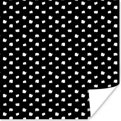Produktbild von MuchoWow® Poster Schwarz - Weiß - Punkte - Design 100x100 cm - Babyzimmer