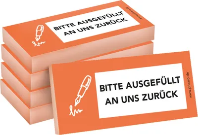Image de PRICARO Papillons adhésifs "A remplir et à nous retourner", orange, 100 feuilles, 5 pièces