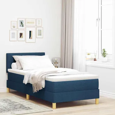 Produktbild von Möbel Boxspringbett mit Matratze mit Kopfteil Blau 100 x 200 cm Stoff - Klassische Betten 3342421