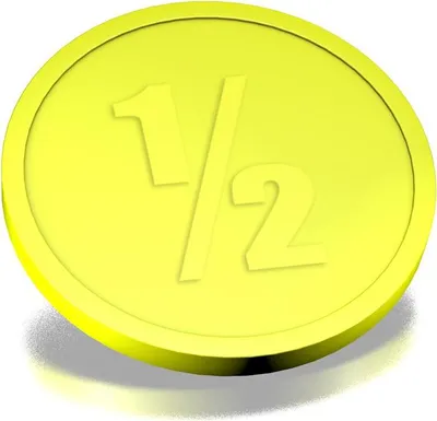 Produktbild von CombiCraft Kunststoff 1/2 Wertmarken in Neongelb Ø29 mm - Packung mit 250 Stück
