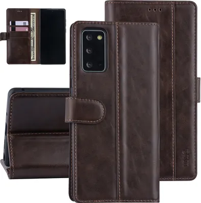 Produktbild von Samsung Galaxy Note 20 Dark Brown Book type case - Polyurethanleather