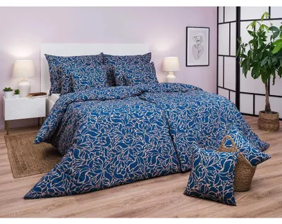 Zdjęcie produktu dla Pościel krepa Sorat ciemnoniebieska 140x200, 70x90 cm