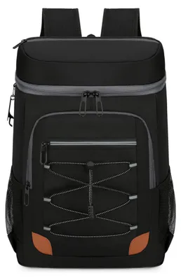 Zdjęcie produktu dla torba chłodząca 28 l, torba piknikowa, torba na lunch, składana torba chłodząca, izolowany plecak, pojemnik na lód, szczelny, z przegródkami, wodoodporny, czarny