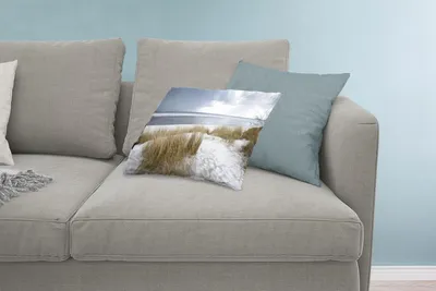 Produktbild von MuchoWow® Zierkissen Sofakissen Wohnzimmer Dekokissen 60x40 cm Nordsee - Dünen - Wasser - Kopfkissen - Polster mit Foto