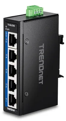 Produktbild von TRENDnet TI-GLC50 5-Port Gigabit Industrial DIN-Rail Mini