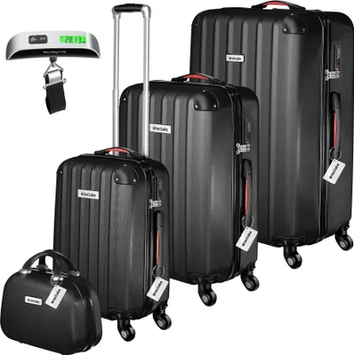 Image de Set de valises rigides Cleo 4 pièces avec pèse-valise - noir