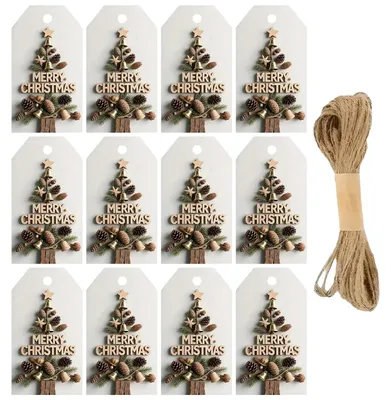 Geschenkanhänger, Kraftpapier, 48 St., braun, mit Kordel