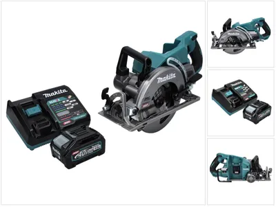 Image de Makita RS 001 GM1 Scie circulaire portative sans fil 40 V max. 185 mm Brushless + 1x batterie 4,0 Ah + chargeur