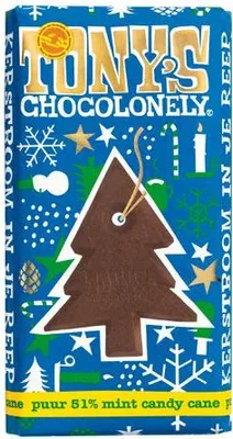 Produktbild von Tony's Chocolonely - Schokolade Pure Mint Candy Cane | 1 Stück | 15 Stücke