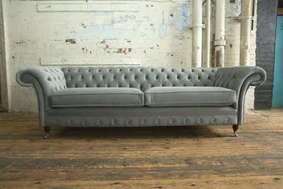 Image de Chesterfield 4 Sitzer Polster Couch Modern Stil Leder Sofa Couchen