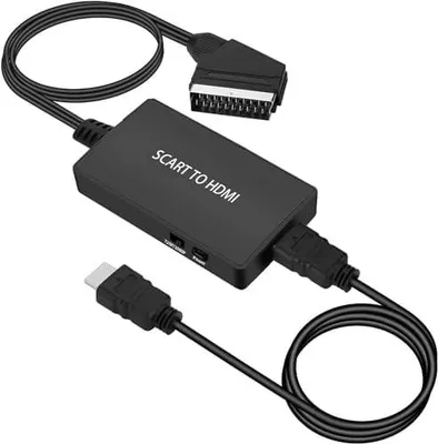 Produktbild von SCART zu HDMI Konverter, Scart zu HDMI Adapter HD 720P/1080P Switch Video Audio Konverter Adapter für HDTV Monitor Projektor Xbox PS3 VHS STB Sky Blu-ray DVD Player