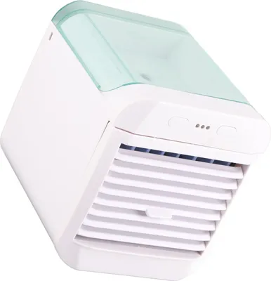 Zdjęcie produktu dla Przenośny klimatyzator Mini wentylator chłodzący Chłodnica powietrza 3 prędkości wiatru Nawilżacz biurkowy zasilany przez USB Wentylator z lampką nocną Niebieski
