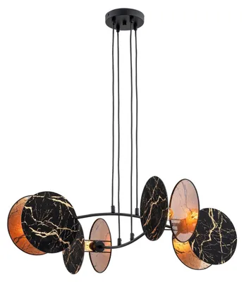 Obrázok produktu pre Závesná lampa MOTIF z čiernej a zlatej ocele