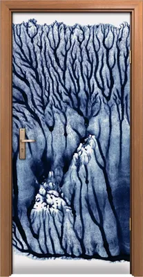 Produktbild von Türposter 90x200 cm Türaufkleber Türtapete Türfolie Klebefolie Abstraktes Aquarell Malerei Bäume