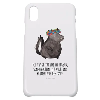 Produktbild von Mr. & Mrs. Panda Iphone 10 Handyhülle Stinktier Mädchen - Weiß - Geschenk, Stinker, Cover, X, Hülle, Yoga, Wildtier, Raubtier, Namaste, Handy