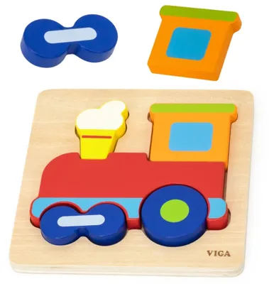 Immagine prodotto di VIGA Puzzle educativo in legno Montessori "Il treno"