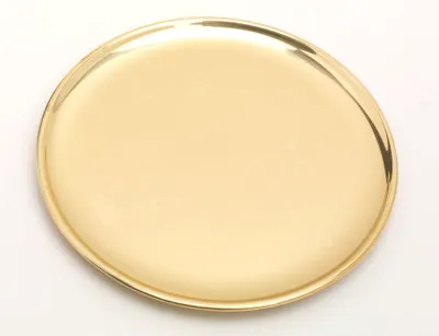 Produktbild von Kerzenteller, Dekoteller Messing Gold poliert Ø 17 cm ideal für Kerzen, Taufkerzen, Hochzeitskerzen