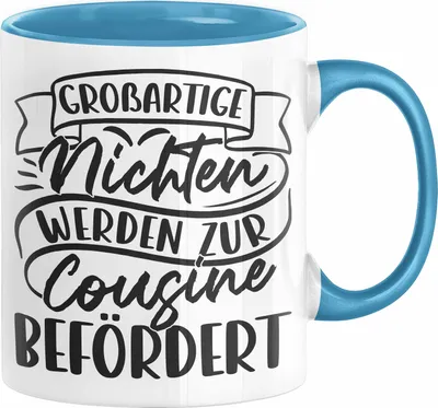 Produktbild von Cousine Tasse Geschenk Großartige Nichten Werden Zur Cousine Befördert (Blau)