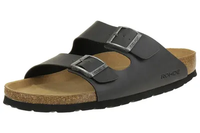 Produktbild von Rohde Herren Männer Sandale Pantolette Zweiriemer Hausschuhe 5920 grau, Schuhgrö