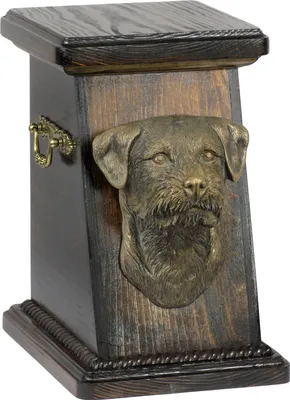 Immagine prodotto di Urna per animali domestici - Urna per le ceneri di un cane, elegante urna con statuetta, urna commemorativa con busto di cane del marchio Art-Dog.