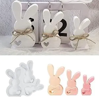 Produktbild von Silikonformen für Ostern und Frühling, 3D-Hase, zum Gießen von Kerzen und Epoxidharz.