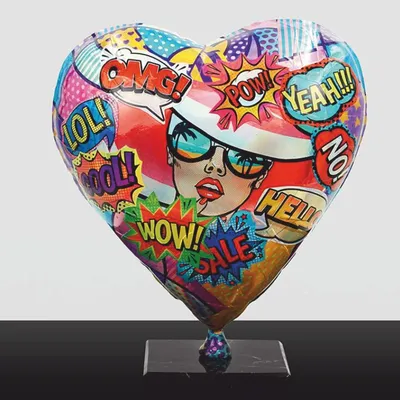 Zdjęcie produktu dla Casa Padrino balon dekoracyjny w kształcie serca kolorowy h. 30 cm - Dekoracja salonu