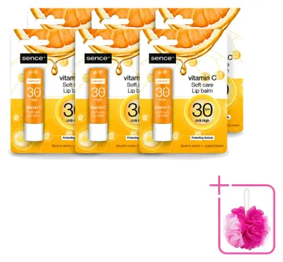 Productafbeelding van 6 x Sence Soft Care Vitamine C lippenbalsem - 4,3 g - Voordeelverpakking - 6 stuks