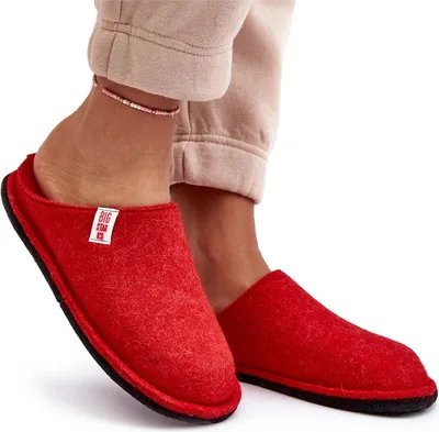 Zdjęcie produktu dla Klasyczne Damskie Papcie Big Star KK276012 Czerwone 36