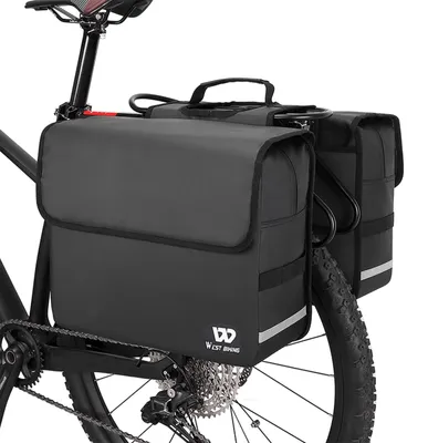Produktbild von Fahrradtasche Gepäckträgertasche Doppeltasche - 36 Liter - Wasserdicht - Schwarz - Für Fahrrad und Gepäckträger