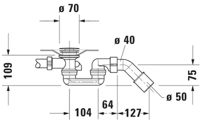 Produktbild von Duravit Duravit Ab-/Überlaufgarnitur f zentralen Ablauf chr
