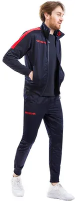 Immagine prodotto di Givova - Tuta da allenamento "Tuta Revolution" da uomo MR1327 (L) (rosso/blu navy)