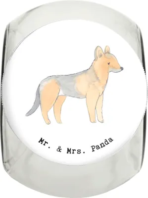 Produktbild von Mr. & Mrs. Panda Dose Schäferhund Lebensretter XL 2000ml - Weiß - Geschenk, Keksdose, schraubglas, Vorratsglas, glasbehälter, Aufbewahrungsdose