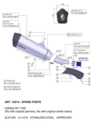 Image de Tuyau de raccordement LeoVince, pièce de rechange pour échappement, référence OEM 3015307202R