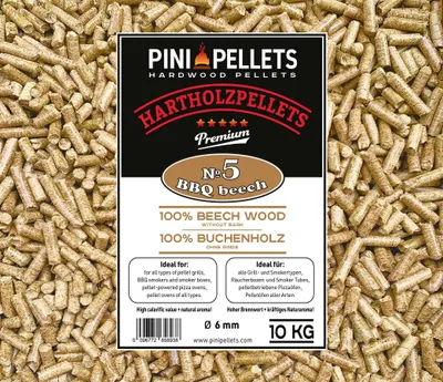 Immagine prodotto di 10 kg di pellet di legno di faggio al 100% per grigliate e affumicatura