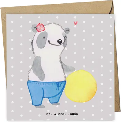 Produktbild von Mr. & Mrs. Panda Deluxe Karte Physiotherapeutin Herz - Grau Pastell - Geschenk, anlasskarte, Klappkarte, Glückwunschkarte, faltkarte, doppelkarte, Grußkarte