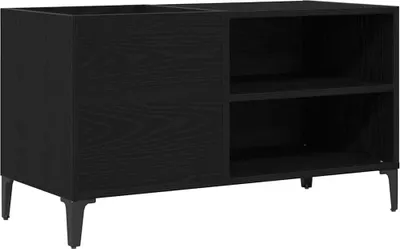 Produktbild von vidaXL Schallplattenschrank Schwarz Eichen-Optik 84,5 x 38 x 48 cm