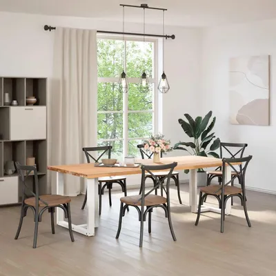 Obrázok produktu pre vidaXL Nohy jedálenského stola v tvare T 2 ks. Biela 80x35x(72-73) cm Oceľ