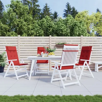 Image de The Living Store Coussins de chaise à haut dossier 4 pcs. Tissu Oxford rouge