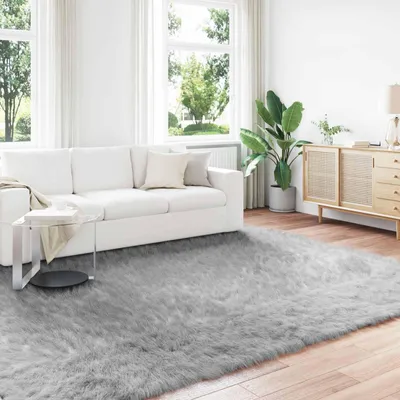 Produktbild von vidaXL Teppich aus Kunstschaffell TAFALLA Grau 240 x 340 cm Polyester