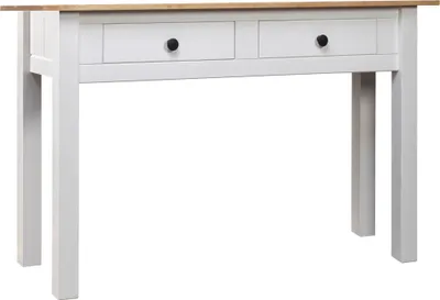 Zdjęcie produktu dla The Living Store Stolik konsola biały 110x40x72 cm drewno sosnowe Panama