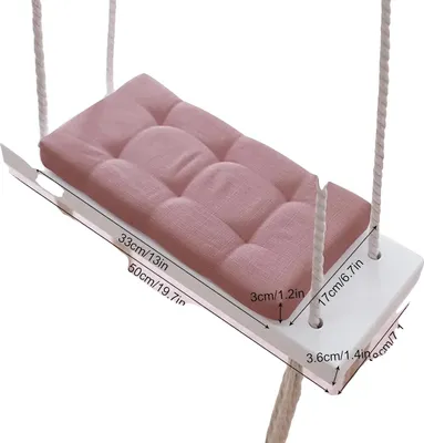 Produktbild von Holzschaukel, Schaumstoffkissen, Einfache Installation, Rosa