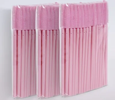 Immagine prodotto di Spazzola per extension ciglia spazzola per mascara in silicone rosa, 150 pezzi