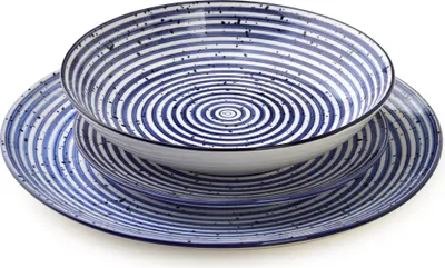 Image de Set de vaisselle Mondex Stripes Blue 18 pièces