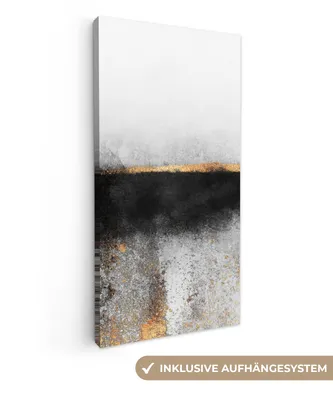 Produktbild von MuchoWow® - Leinwandbilder - Gold - Abstrakt - Luxus, Wandbild, Wanddeko Bilder Wohnzimmer, 20x40 cm