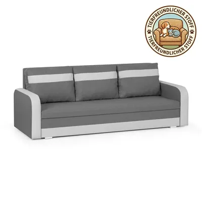 Produktbild von 3-Sitzer-Sofa mit Schlaffunktion CONDI - Grau/Weiß