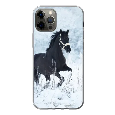 Produktbild von MuchoWow® Handyhülle Schutzhülle Hülle für iPhone 13 Pro Pferd - Schnee - Winter Silikon Softcase Handy Hülle - Handy-Tasche