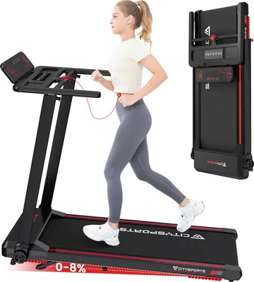 Immagine prodotto di Tapis roulant elettrico pieghevole, velocità massima 12 km/h, pendenza 0-8%, display LED, nero