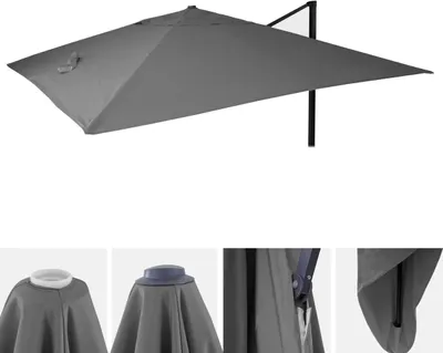 Obrázok produktu pre Náhradný poťah pre luxusný slnečník HWC-A96, náhradný poťah na slnečník, 3x4m (Ø5m) polyester 3,5kg ~ antracit